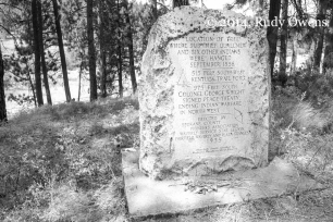 This monument was erected in 1935 by Spokane residents at the location where the warrior Qualchan/Qualchew and six other Indian warriors were hanged by the U.S. Cavalry in 1858. Today it is a tourist attraction for history buffs, which I count myself among.