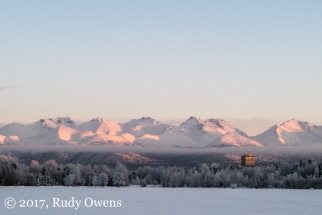 Front range of the Chugach Mountains, from Westchester Lagoon, Anchorage