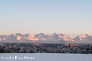 Front range of the Chugach Mountains, from Westchester Lagoon, Anchorage