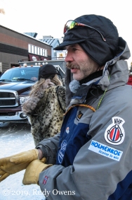 Norwegian musher and two-time Iditarod champion Robert Sørlie at the ceremonial start